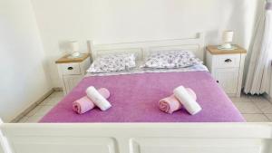 Кровать или кровати в номере Lovely apartments on the private Beach - island Korčula