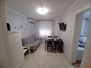 Televízia a/alebo spoločenská miestnosť v ubytovaní Apartmani Sidro