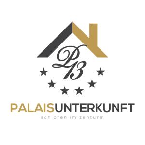 an illustration of a house with a roof and stars logo at Palais in Erfurt