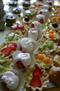 a bunch of different types of food on a table at Hotel Diana in San Zeno di Montagna