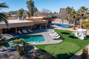 an aerial view of a resort with a swimming pool at Escape in Elegance in Scottsdale