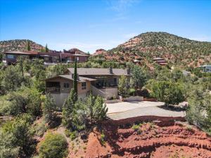 an aerial view of a house in the desert at Oak Ridge at Palisades in Sedona