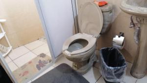 ein Bad mit einem WC und einem Waschbecken in der Unterkunft Casa Lopez Camarena Arandas Jalisco in Arandas