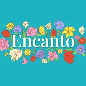 a frame of flowers with the word enigma at ENCANTO Minicasitas en medio de la naturaleza in Santa Elena