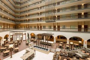 an overhead view of the lobby of a building at Embassy Suites by Hilton Dallas-Love Field in Dallas
