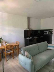 a living room with a couch and a table at stevenhome in Quatre Bornes