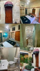 een collage van foto's van een slaapkamer en een badkamer bij LÜTFÜ BEY KONAĞI in Şahinbey