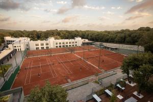 an aerial view of two tennis courts at INVENTIST Hotel Sports Academy Istanbul in Istanbul