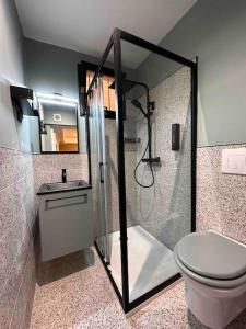 a bathroom with a shower and a toilet at Appartement Bordeaux hyper centre in Bordeaux