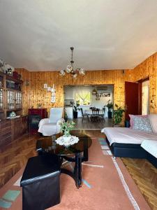 uma sala de estar com um sofá e uma mesa em Apartments Korta em Racisce