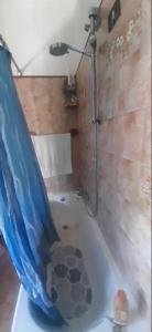 a bathroom with a shower and a bath tub at La stanza di Vema in Massarosa