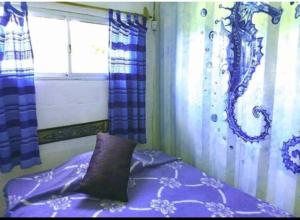 a bedroom with a bed with a pillow and a window at Amor amor in San Luis