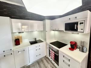 Кухня или мини-кухня в Apartmánik v tichom nádvorí - free parking
