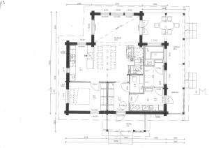 De plattegrond van Log-house at Pyhätunturi ski resort.