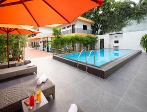 Swimmingpoolen hos eller tæt på Terracotta Villa Saigon