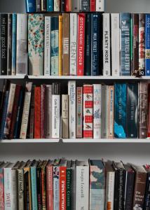 a book shelf filled with lots of books at Bouquerie Lagrasse in Lagrasse