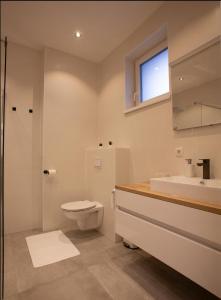 a bathroom with a toilet and a sink at Deluxe Apartment Leibnitz in Leibnitz