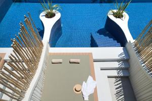 a view of a pool from above with two plants at Alexandra Golden Boutique Hotel-Adults Only in Chrysi Ammoudia
