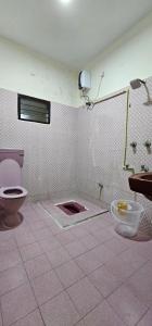 a bathroom being remodeled with a toilet and a sink at HOMESTAY - AC 3 BHK NEAR AlRPORT in Chennai +35 photos