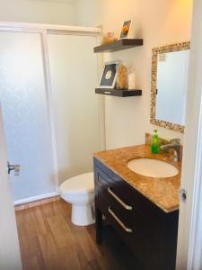 a bathroom with a sink and a toilet at Apartamento vista al mar in Boca del Río