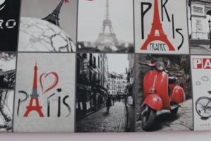 a collage of pictures of the eiffel tower and a scooter at Les AGRIATES in Besançon