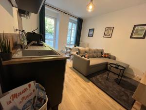 Posezení v ubytování La Cour du Prince - F2 Centre-ville avec cour