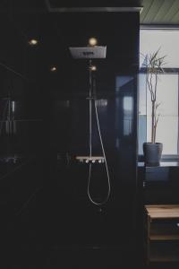 une lampe suspendue au plafond dans une pièce dans l'établissement MaxiMar Apartment With Sauna, à Valga