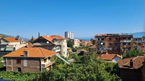 - une vue sur une ville avec des maisons et des bâtiments dans l'établissement Flavio Apartament Comfort, à Pogradec