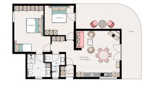plan piętra domu w obiekcie Appartments Bachmühle w mieście Leogang
