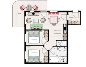 plan piętra domu w obiekcie Appartments Bachmühle w mieście Leogang
