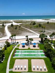 an aerial view of a tennis court at the beach at Beachside Resort Motel in St Pete Beach
