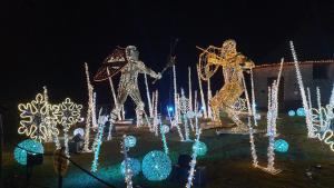 a display of christmas lights in a yard at Chalet Panorama Tirol in Hofen