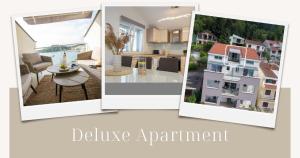 a collage of three pictures of a living room at Apartment Antun - Adriatic coast retreat in Blace