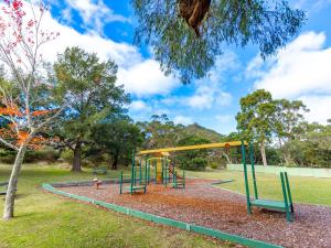 um parque infantil num parque com uma árvore em NRMA Halls Gap Holiday Park em Halls Gap