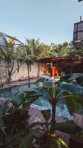 a swimming pool in a resort with a plant at Botånica Tulum in Tulum