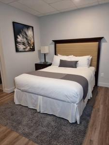 a bedroom with a large bed in a room at Cozy Sweet Studio #3. Ten min to D.T Ottawa in Gatineau