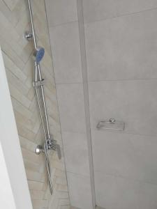 阿奇翁的住宿－PETMEZA TOP BY DIMITROPOULOS，浴室里配有蓝色牙刷和淋浴