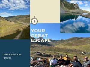 a collage of photos with a clock and a group of people at FERAH BUTİK OTEL in Çamlıhemşin