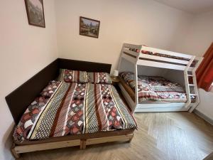 1 Schlafzimmer mit 2 Etagenbetten in einem Zimmer in der Unterkunft Černý Důl 292 in Černý Důl