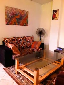 a living room with a couch and a glass table at New Kitisuru D in Nairobi