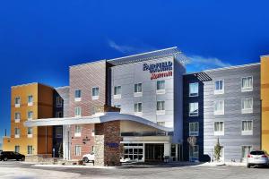 a hotel building with an american university sign on it at Fairfield Inn & Suites by Marriott Provo Orem in Orem