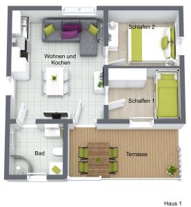 Půdorys ubytování Ferienhaus Beerberg