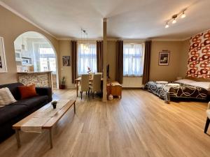 Postel nebo postele na pokoji v ubytování Pension SKLEP