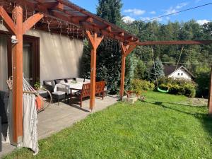 Vonkajšia záhrada v ubytovaní Apartmán Beruška