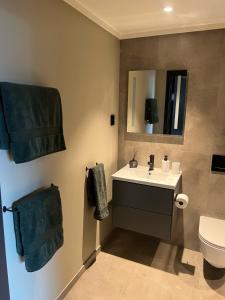 Koupelna v ubytování Spacious and modern apartment in the heart of Geilo, perfect year round!