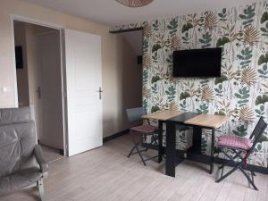 TV a/nebo společenská místnost v ubytování Chez PyrieCat à Gap