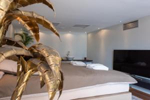 Televisi dan/atau pusat hiburan di BeautyD Familie- of gezinskamer JUNIOR-SUITE centrum Gullegem