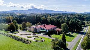 an aerial view of a house with a garden at OAK COTTAGE in Maruševec