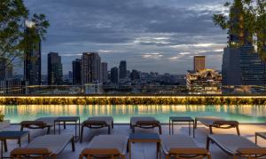 Nespecifikovaný výhled na destinaci Bangkok nebo výhled na město při pohledu z hotelu