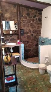 a bathroom with a sink and a toilet in a room at Rural House to take a Break, La Serreria 25 in Tacoronte